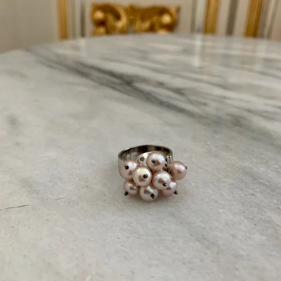 Silver Ring and pink Pearl Accents - Picture 2 of 7